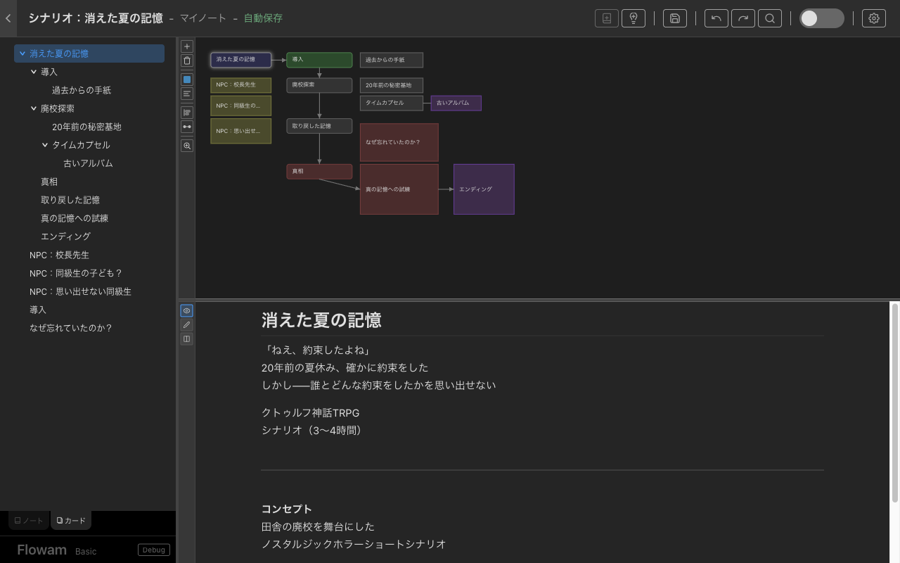 TRPGシナリオ作成